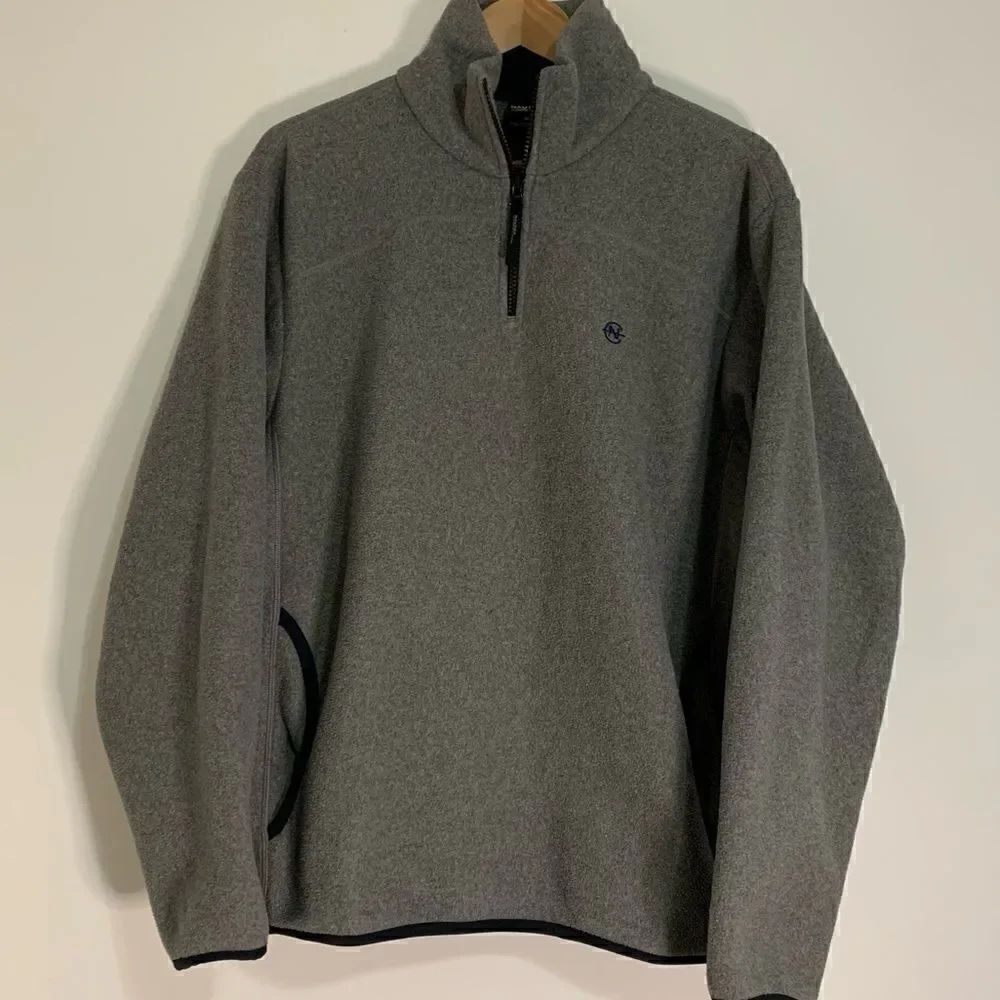 Nautica Competition 1/4 Zip Pullover Gray Fleece Men's Medium